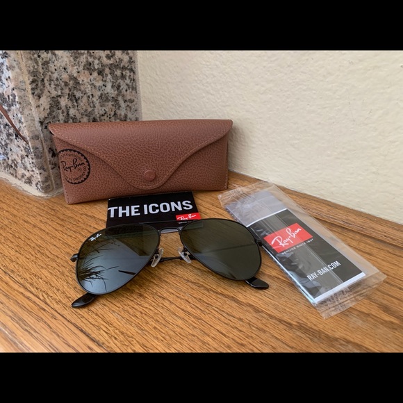 Authentic Ray-Ban Aviator Sunglasses 58mm NEW - Picture 2 of 16